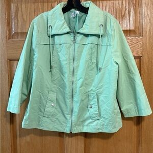 Studio Works Womens Light Green Lined Jacket Windbreaker Size L Large - Cotton